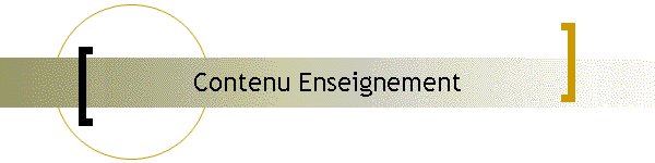 Contenu Enseignement